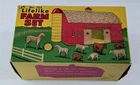 X-208 VINTAGE 1950'S OHIO ART TIN LITHO LIFE LIKE FARM SET WITH ORIGINAL BOX