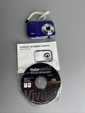 Vivitar ViviCam 25 Digital CAMERA 2.1MP Shoots video Compact Pocket Purple Works