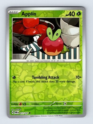 Applin - Twilight Masquerade 017/167 - Common - Reverse Holo - NM - Pokémon TCG