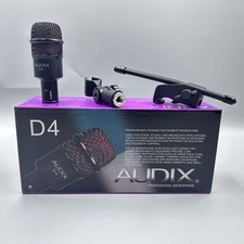 1 pack Audix D4 Hypercardioid Dynamic Instrument Microphone Bundle New