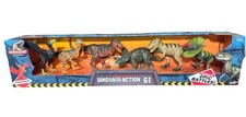 Dinosaur Action 6 Pack Poseable Figures Kid Galaxy T-Rex Triceratops New Box