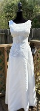 Vintage Renaissance 60  s Victorian Edwardian White Wedding Dress Size 6 Small
