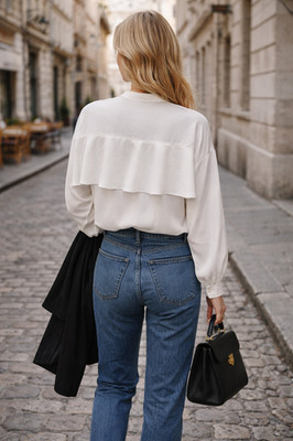 Jena Espace Merveilleux Ivory Oversized Blouse Free Size L XL Japan Loose Fit