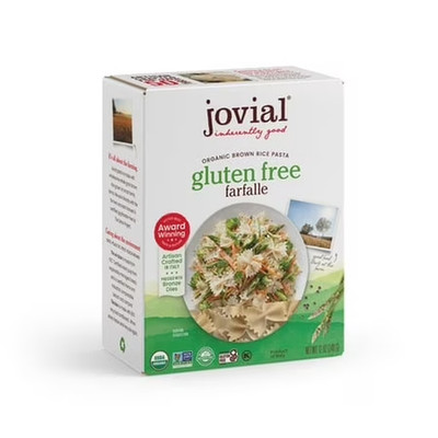 (4 Pack) Jovial Gluten Free Organic Brown Rice Pasta Farfalle, 12Oz