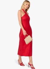 Adrianna Papell Women's Foil Woven Midi Dress