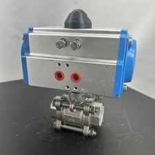 Pneumatic Full Port FNPT 3PC Ball Valve Doubl...
