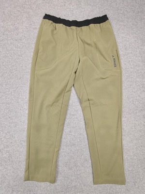 Adidas Pants Mens Large Green Terrex Jogger Elastic Waist Pockets Hiking