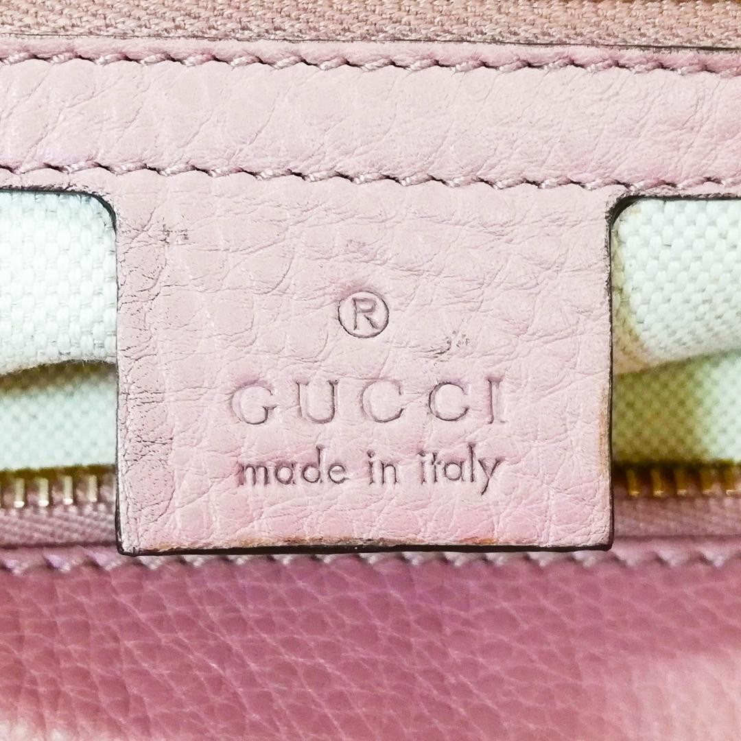 GUCCI Bamboo Line 2Way Leather Shoulder Bag Pink Authentic Excellent Condition thumbnail 5