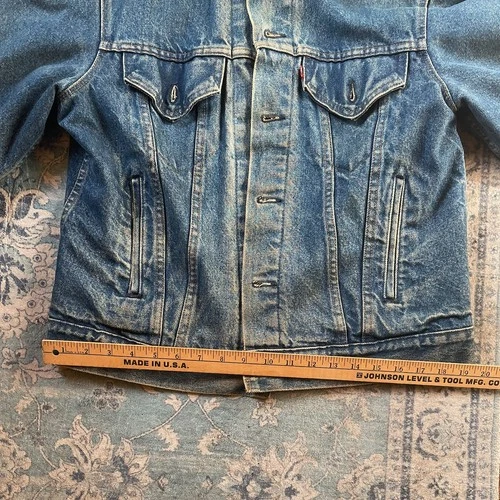 Levi's Vintage 80's Flannel-Lined Denim Trucker Jacket (70401 0824) - Size M/L image 6