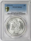 1891-CC Morgan Dollar $1 MS 64 PCGS Secure Shield (Spitting Eagle Variety)