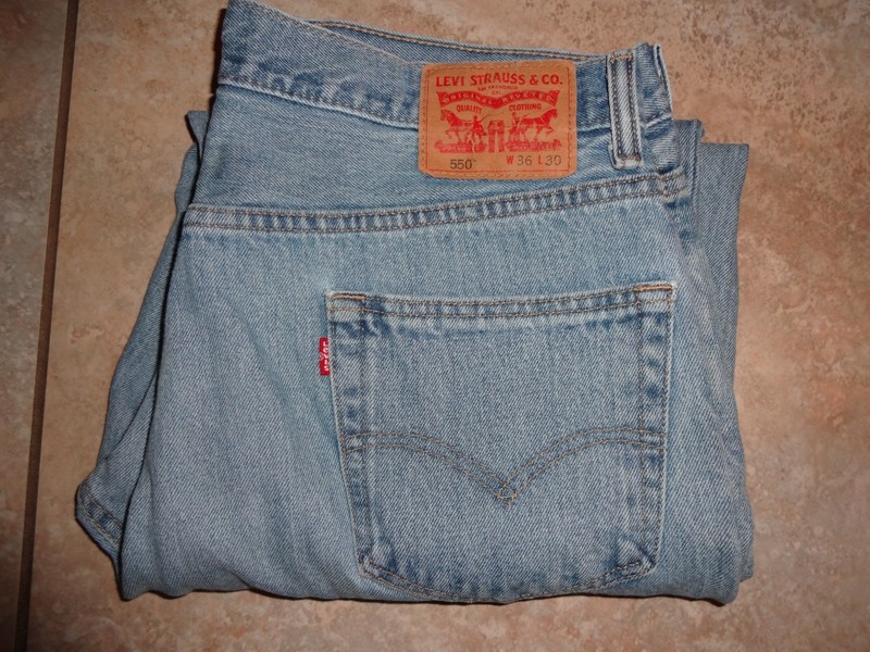 Levi's Original 550 Relaxed Fit Straight Leg Men's Jeans 36 x 30 Blue Denim