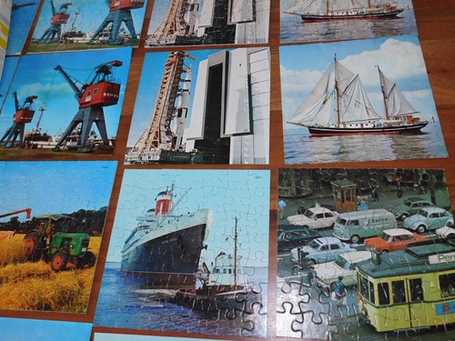 vintage 1970 technik PUZZLES RAVENSBURGER bateau BOAC UK bothe CATERPILLAR tram - Photo 15/24