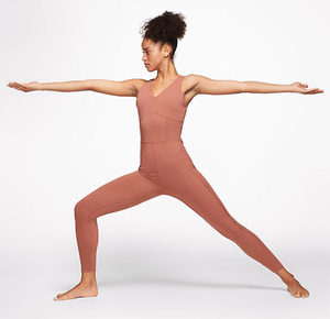 Nike Yoga Luxe Infinalon Jumpsuit Women's CJ5272-275 Coral Terra Blush Rare | eBay