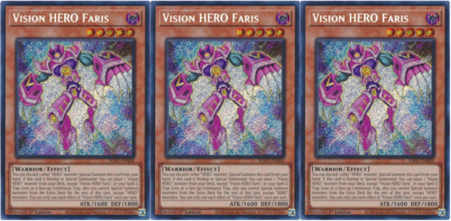 Vision HERO Faris - Playset 3 Cards - RA01-EN004 - Secret Rare - Yugioh - Afbeelding 1 van 2