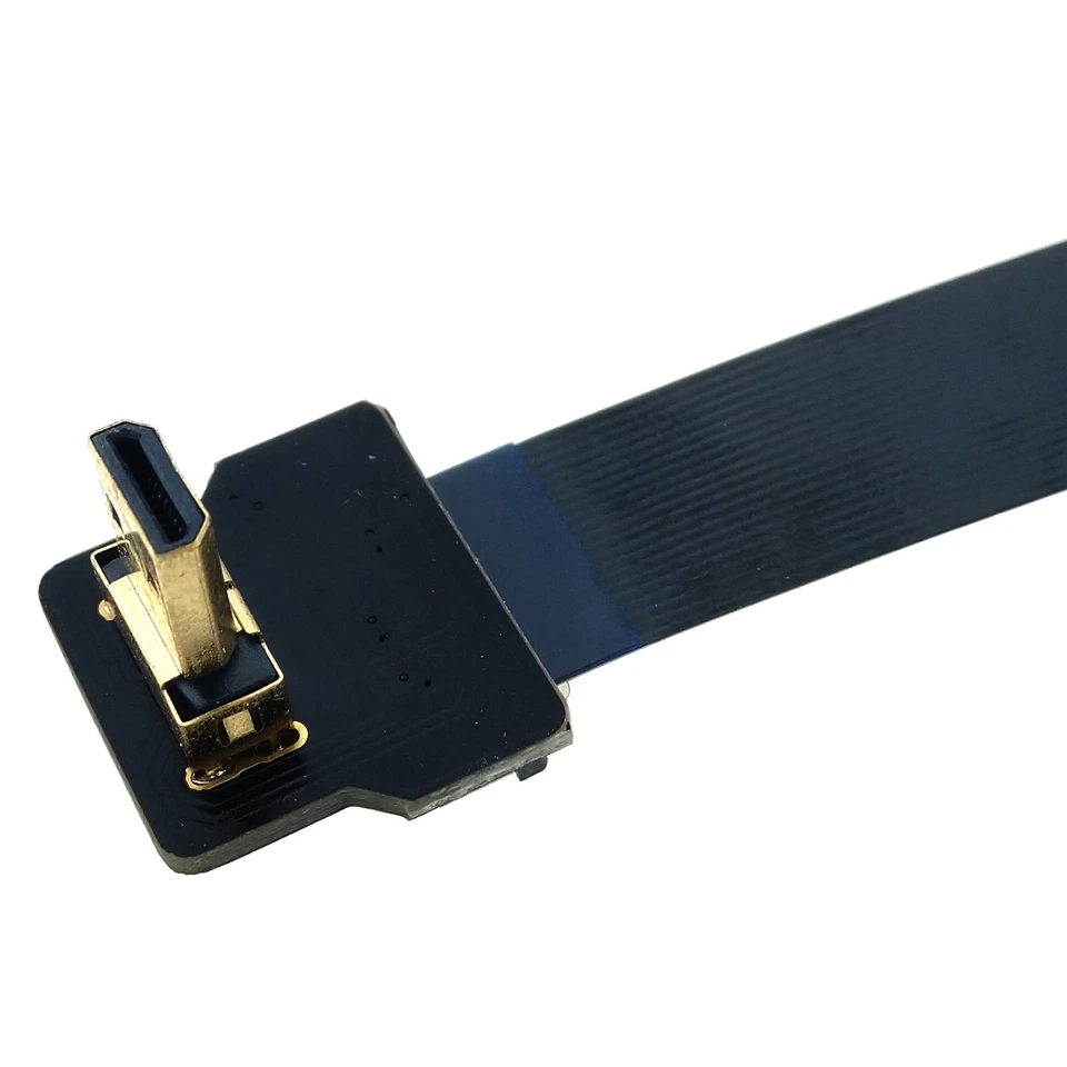 HDMI to Micro HDMI Flex Cable 40cm 4K FPV Camera Phone Right Angled Male L Plug - Image 2 of 4