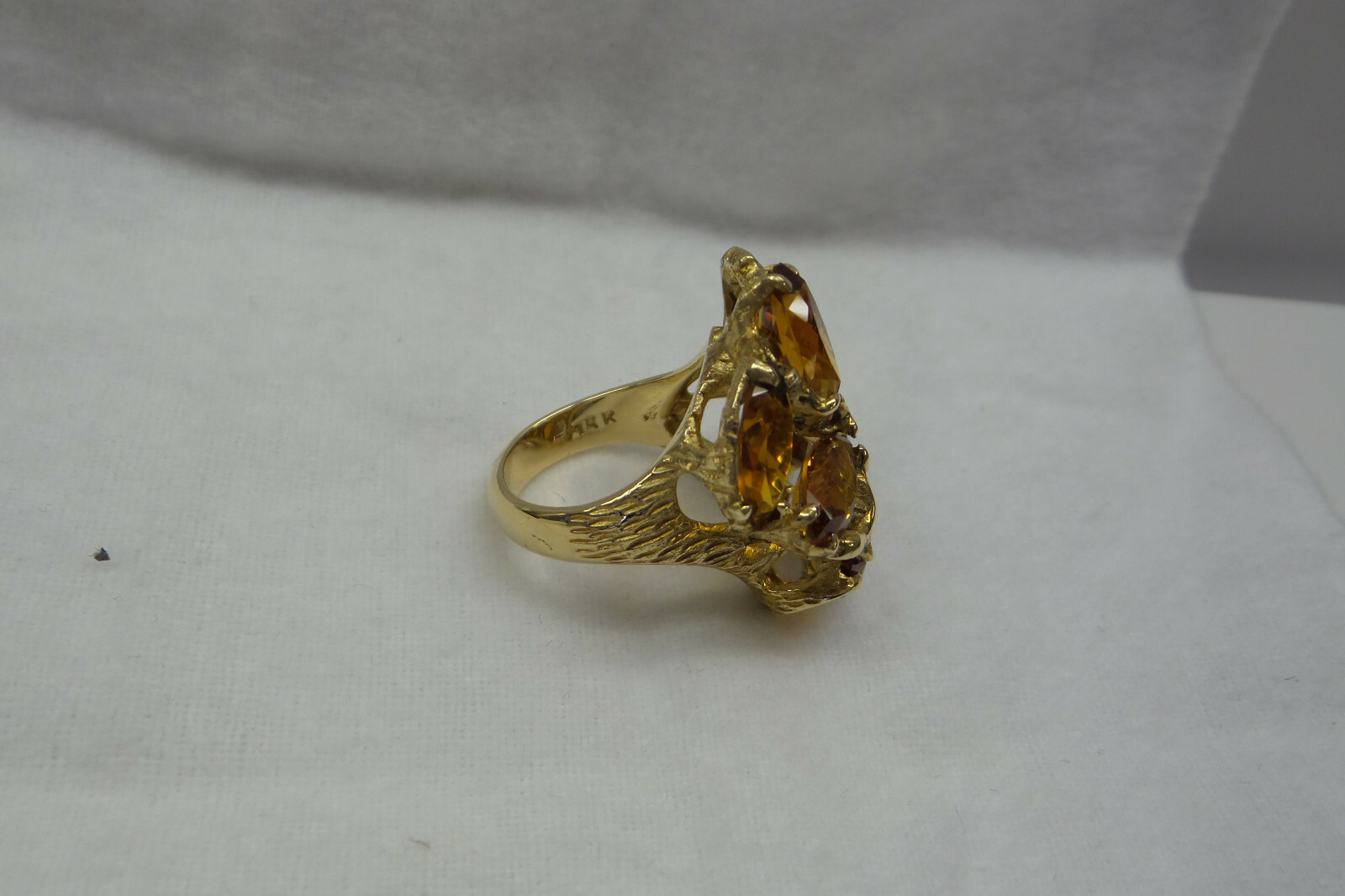 Outstanding Solid 14kt large "Freeform" Golden Ci… - image 3