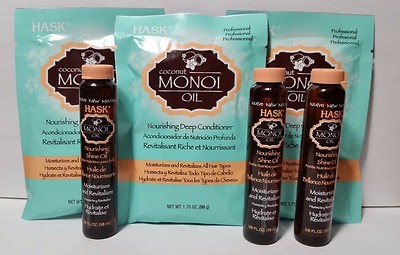 Hask Coconut Monoi Oil (3) Nourishing Deep Conditioner (3) Nourishing Shine Oil 
