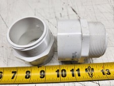  2 Pack Lasco 436-020 2" MIPT x 2" Socket White SCH 40 PVC Male Adapters New
