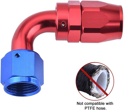 6AN 8AN 10AN Swivel Hose End Fitting 0/45/90/180° for Braided CPE Fuel Line 2PCS - Picture 22 of 61