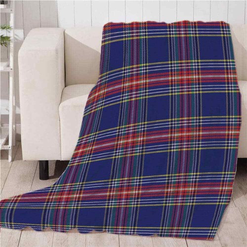 Blue Lattice Jersey Blanket