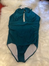 1 Piece Turquoise Swim Suit Womens Size 2XL New
