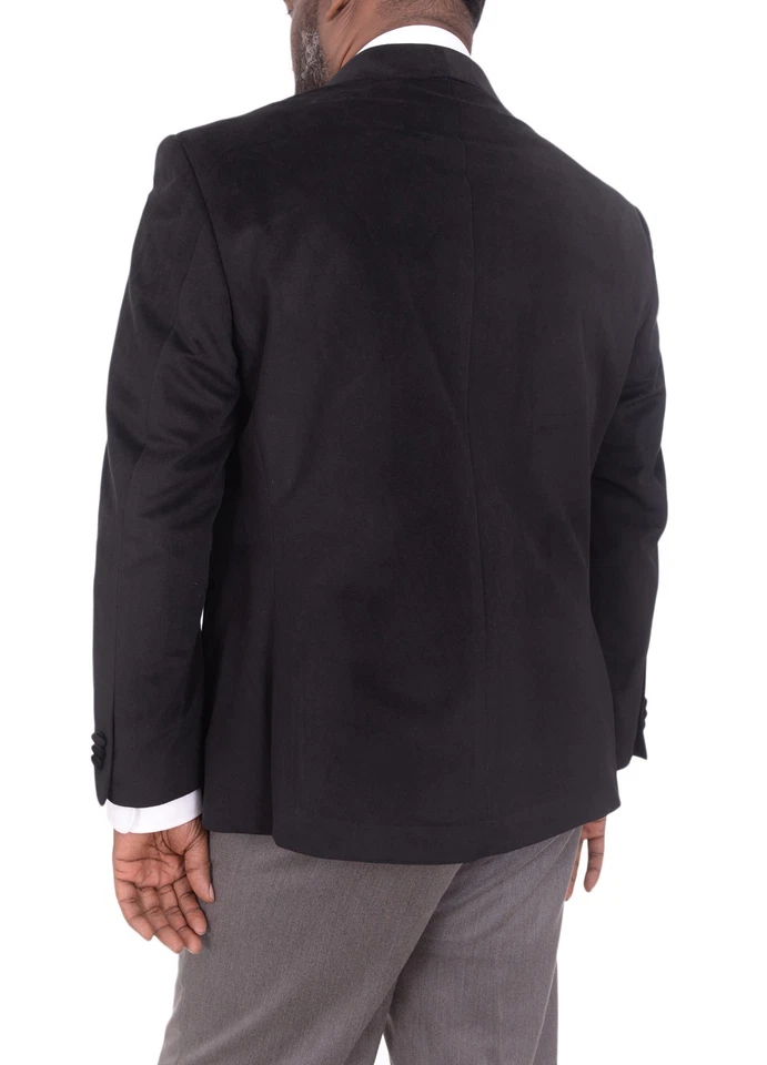 Blazer Steven Land Calce Clásico Terciopelo Negro Sólido 2 Botones con Botones de Terciopelo Foto 4 de 4