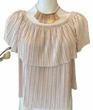 Forever 21 Metallic Pink Crop Shirt Shimmery SZ S NEW