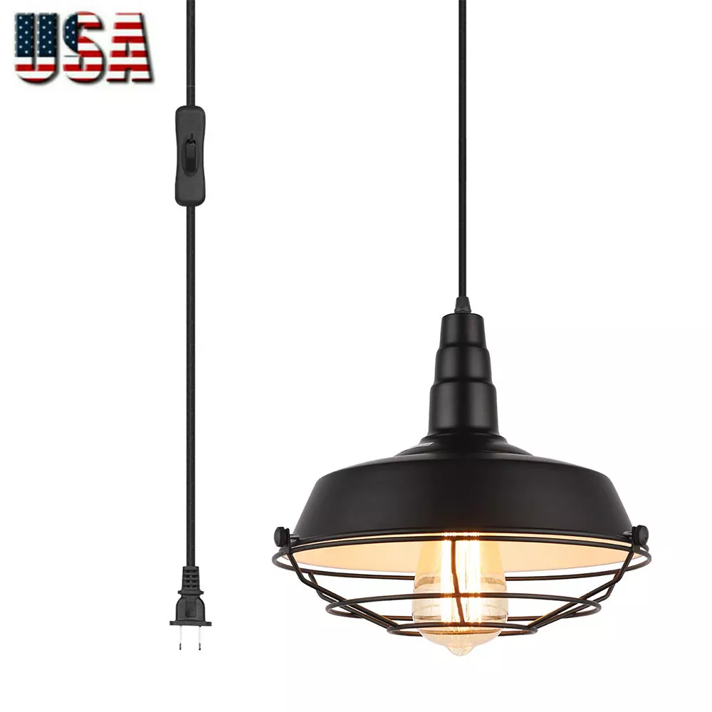 Pendant light with sale plug and switch