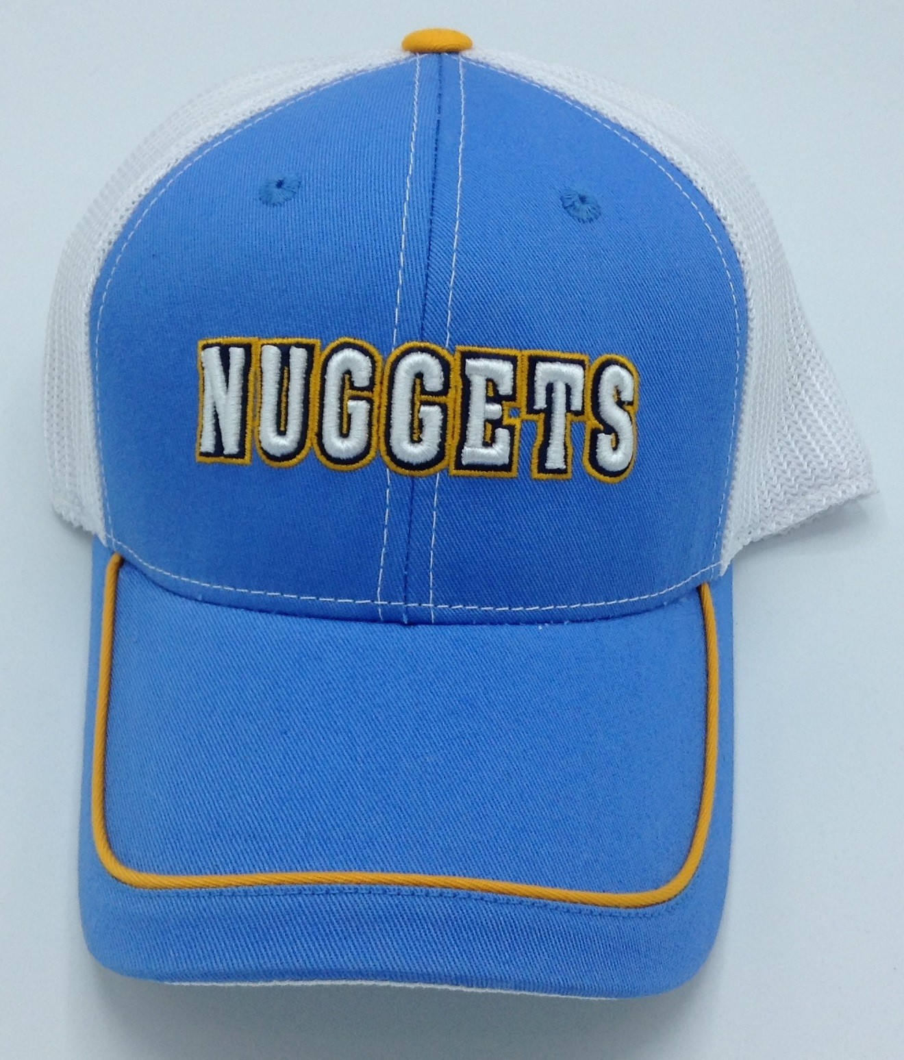NBA Denver Nuggets Adult Half Mesh Curved Brim Flex Fit Cap Hat Beanie ...