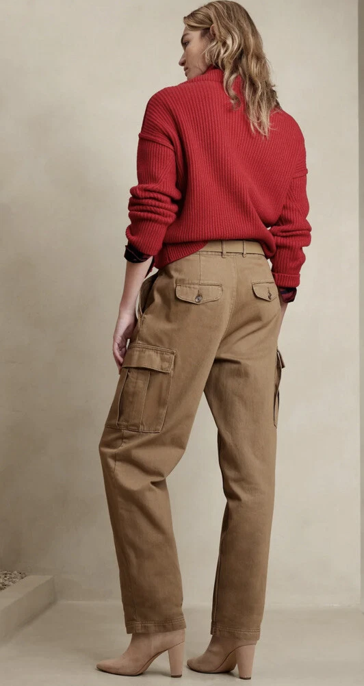 Banana Republic Factory Womens Size 6 Twill Cargo Pant Brown Whiskey NWT