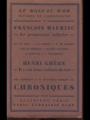 NEUE NUMMER DER CHRONIKEN BÜCHER IN SPRACHE AA.VV. BUCHHANDLUNG PLON 1930
