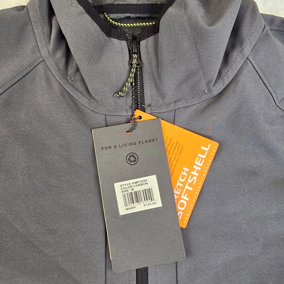 Hawke & Co Hooded Soft Shell Jacket Men's Size M Carbon Full Zip Zipper Pockets - Image 2 of 4