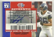 2007 Topps Exclusive - JERRAMY STEVENS - Autograph Super Bowl Ticket - SEAHAWKS