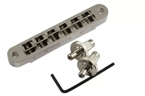 Pinnacle Machined Aluminum Nashville TOM guitar bridge for Gibson - Nickel