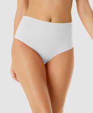 Anne Cole Women's White Convertible High-Waist Bikini Bottom Swimwear Size XS
