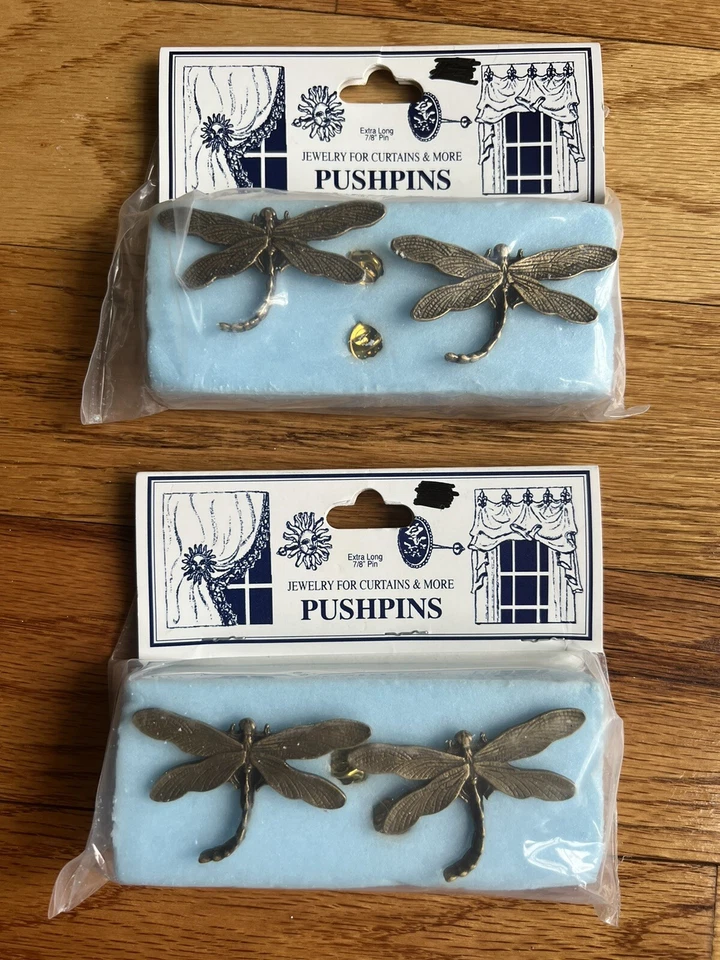 4 Metal Dragonfly Decorative Push Pins Home Office Pushpins 2” - Image 2 of 4