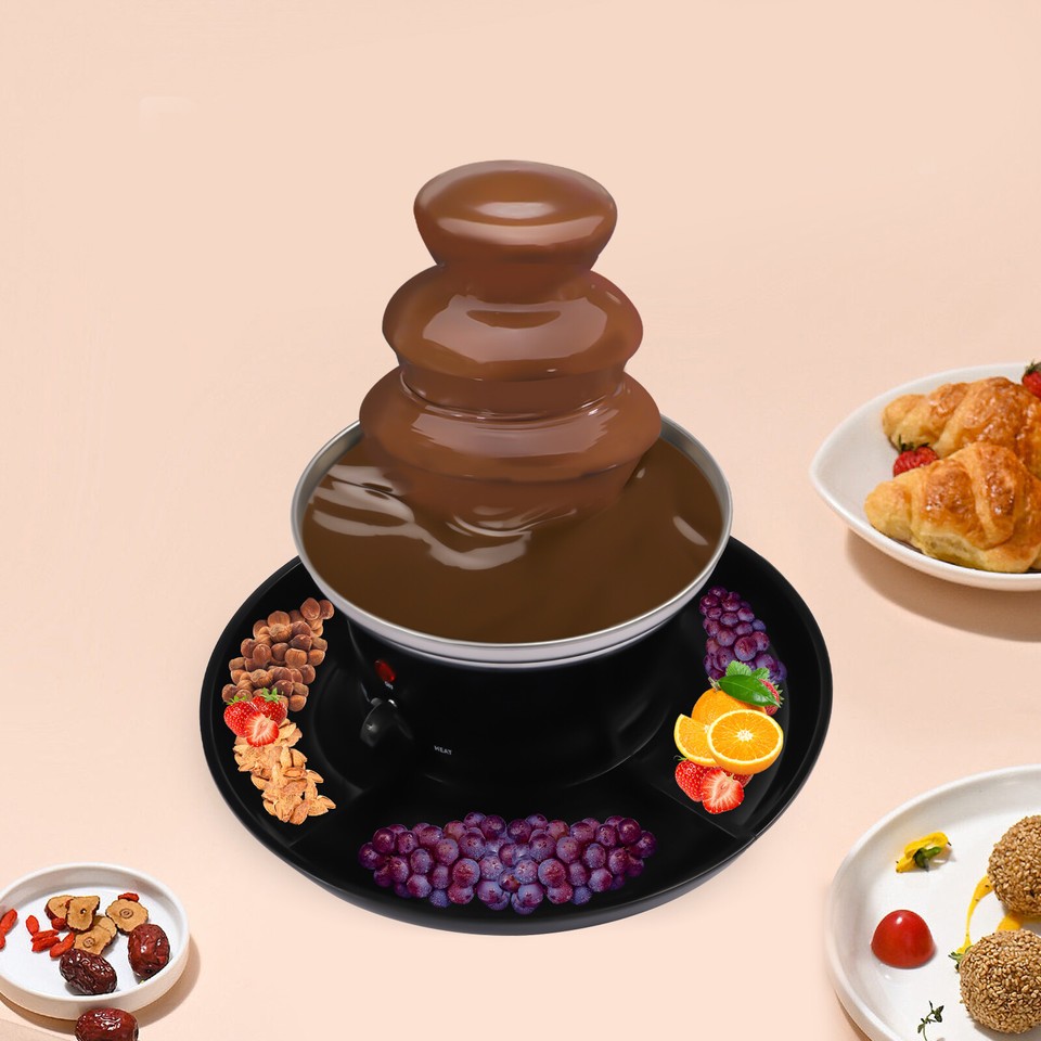 3 Tier Stainless Steel Luxury Cheese Cascading Fondue Chocolate