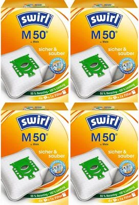 4 Pakete Swirl Staubsaugerbeutel M50 / M 50 EcoPor für Miele Typ: M