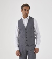 Skopes Men's Harcourt Waistcoat in Silver 34 Regular to 62 Long