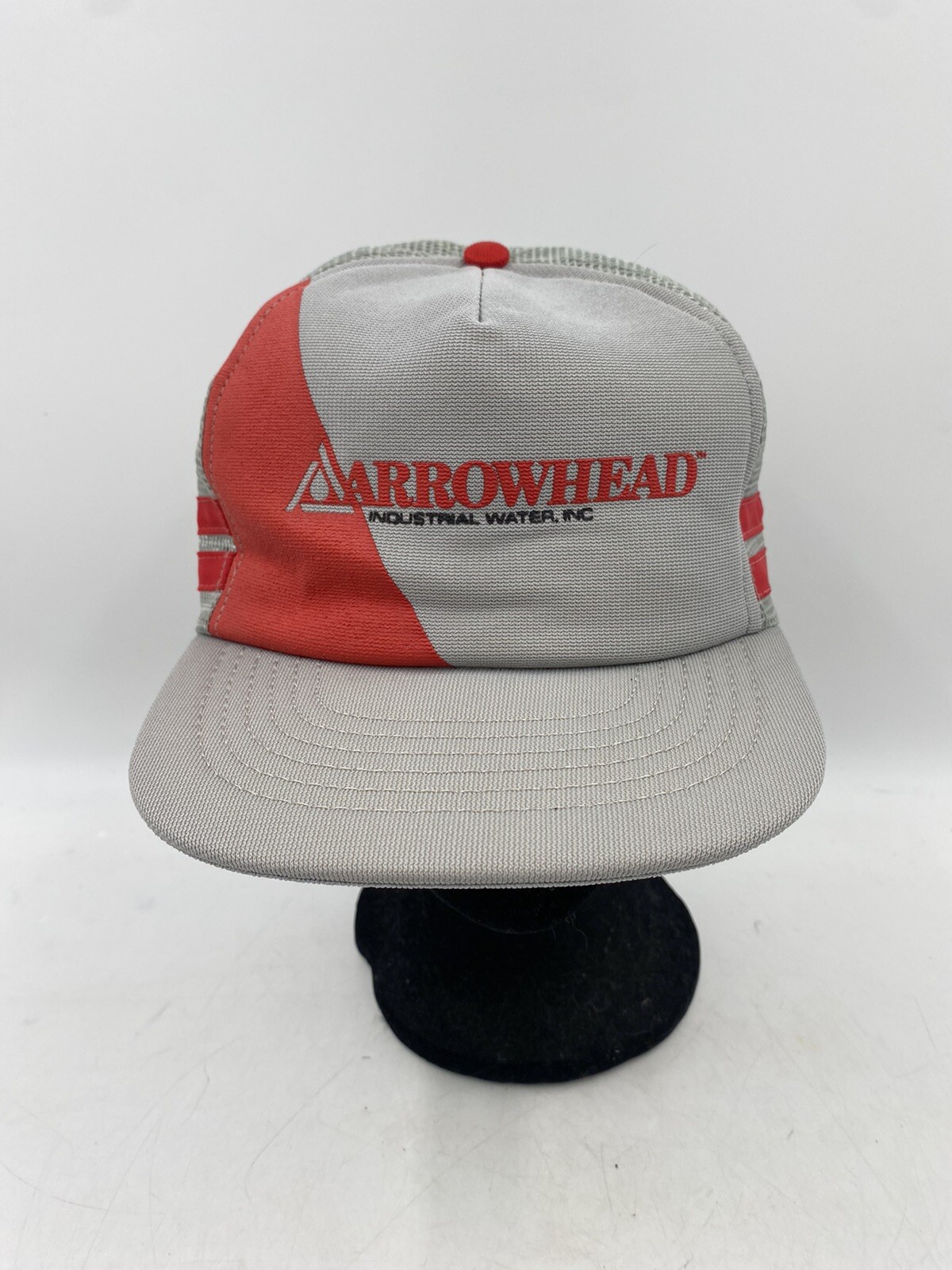 Vintage Grey Arrowhead Industrial Water Snapback Mesh Trucker Hat OS