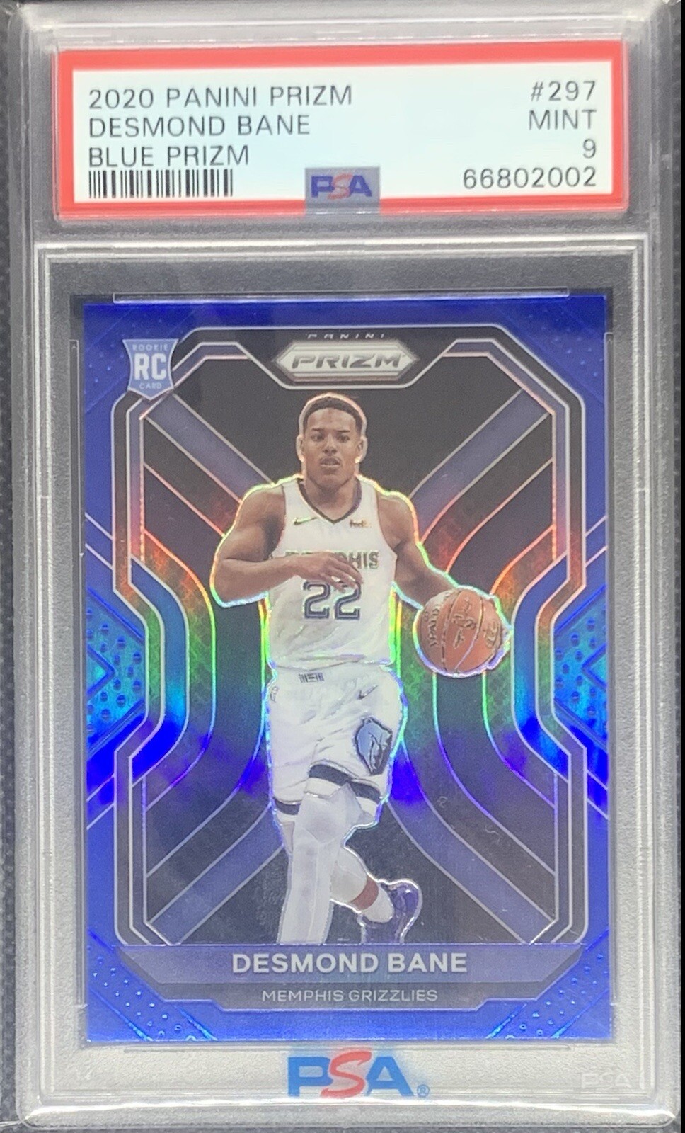 2020-21 Panini Prizm Desmond Bane Rookie Blue Prizm /199 PSA 9 MINT Grizzlies RC