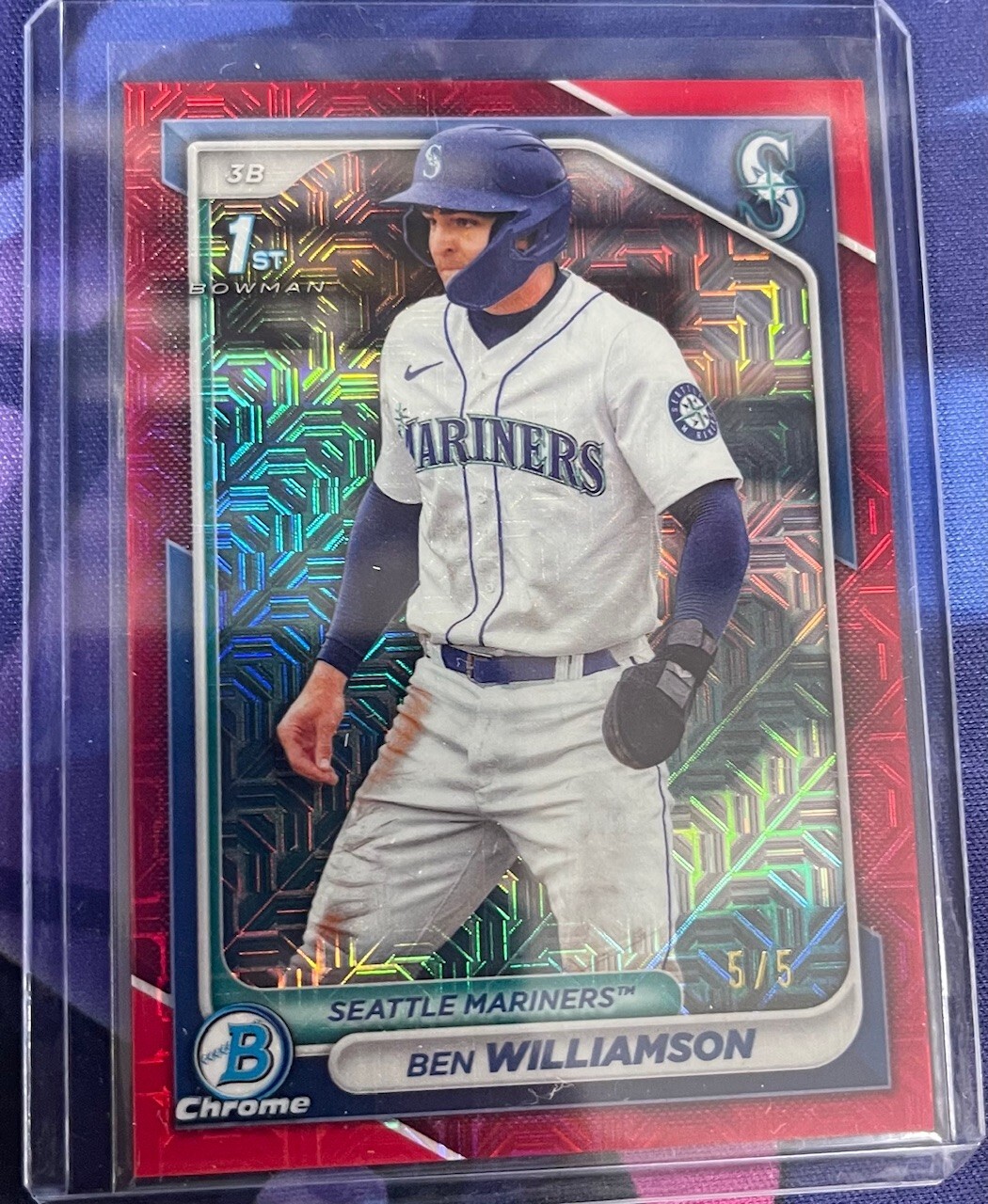2024 Bowman - Chrome Prospects Ben Williamson #BCP-67 Red Mojo Refractor /5 (RC)