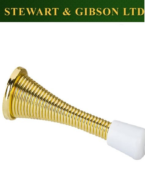 1/ONE BRASS SPRING DOOR PROTECTOR STOP STOPS STOPPER FOR HOME OFFICE CARAVAN