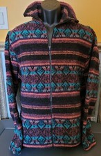 Vintage Aztec Pattern Wool Blend Full Zip XL Jacket Made In USA Synchilla Style