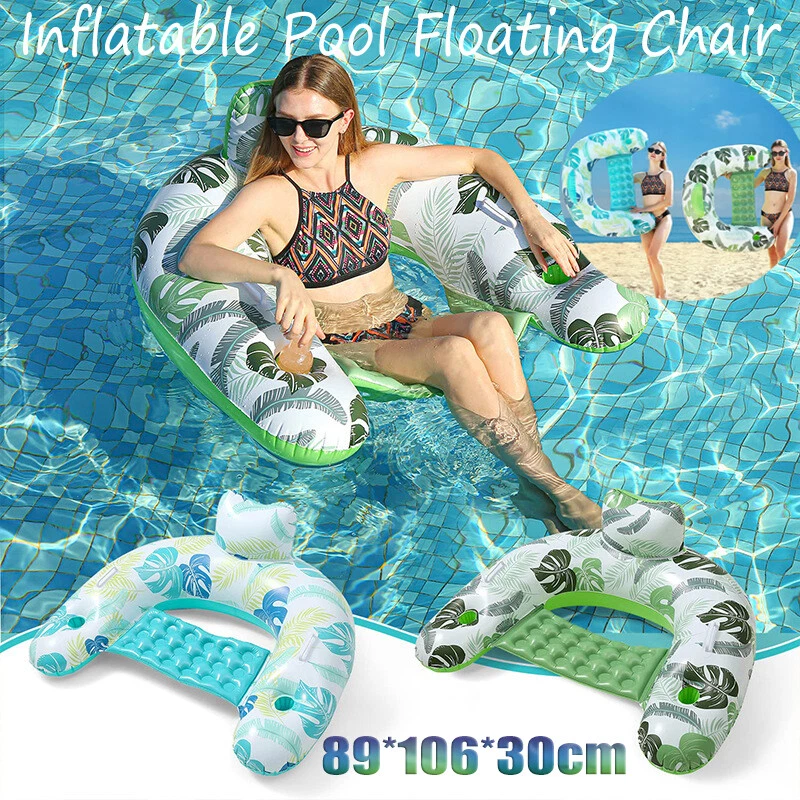 Adult Inflatable Pool Floating Chair C Shape Beach Swimming Seat w