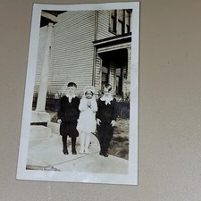 First Communion Catholic Religion Black  White photo original snapshot antique