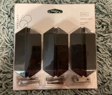 Project 62 3pk Hexagonal Galaxy Shield Hook Matte Black