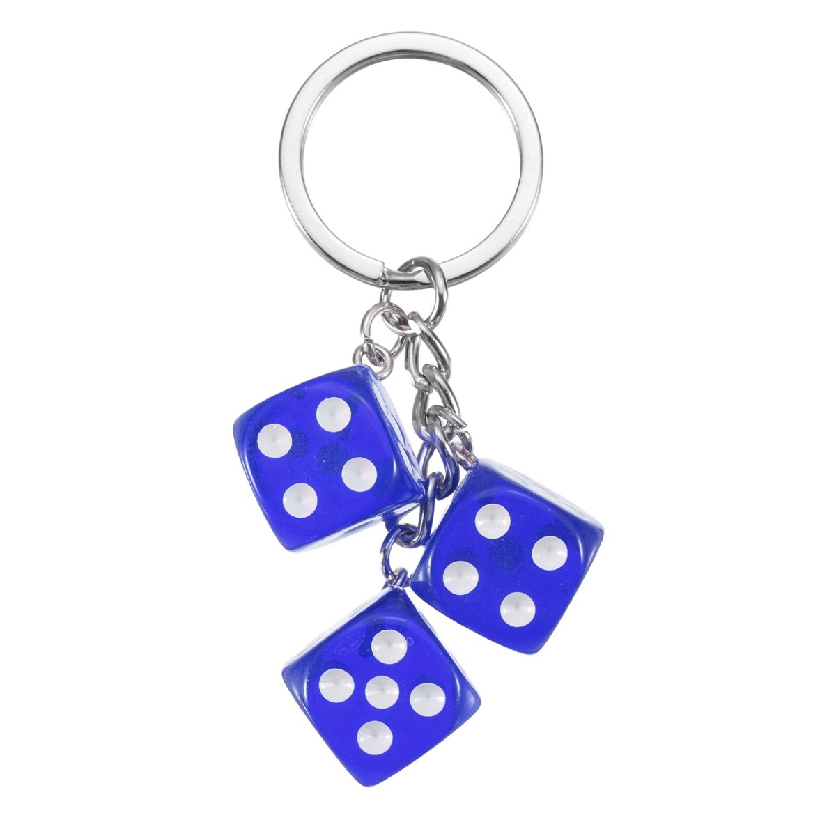 Lucky Dice Keychain Charm, Resin Dice Keyrings with 3 Pendants