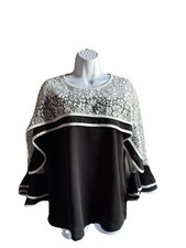 P LUCA MILANO BLOUSE RUFFLES & LACE FUN FASHION Top No Tag SIZE Med/Large