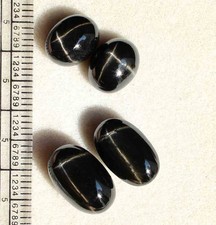 Natural Black Star Oval Cabochon Diopside Star Gemstone Lot 8.5 13 MM 19.60 CT